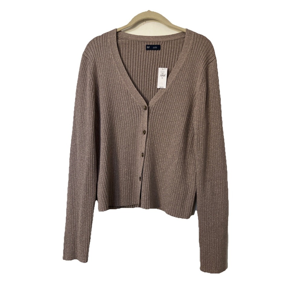 GAP Metalic Button Front Sweater Cardigan Women's Size‎ XL $70 New Holiday